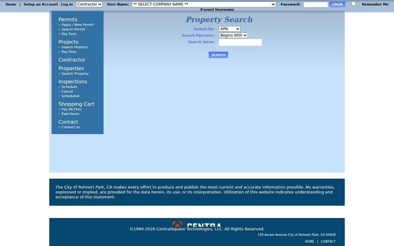 Rohnert Park street directory eTRAKiT property search