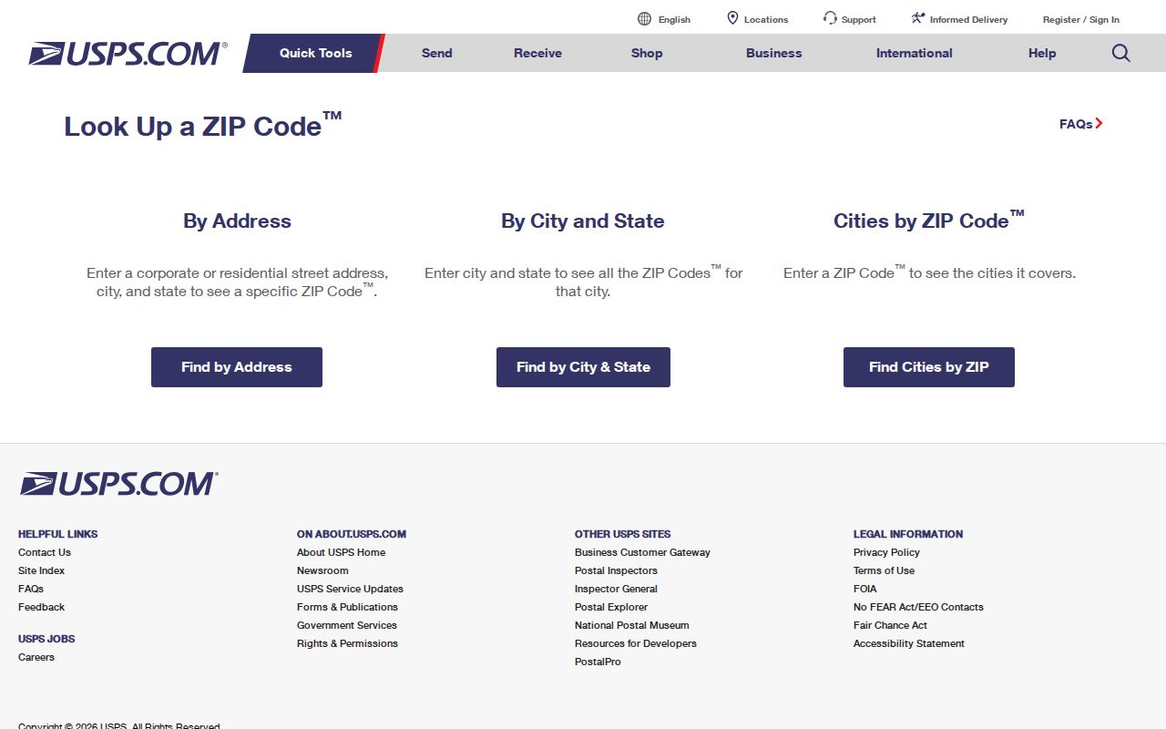 Rohnert Park ZIP code directory verification in the USPS ZIP Code Lookup
